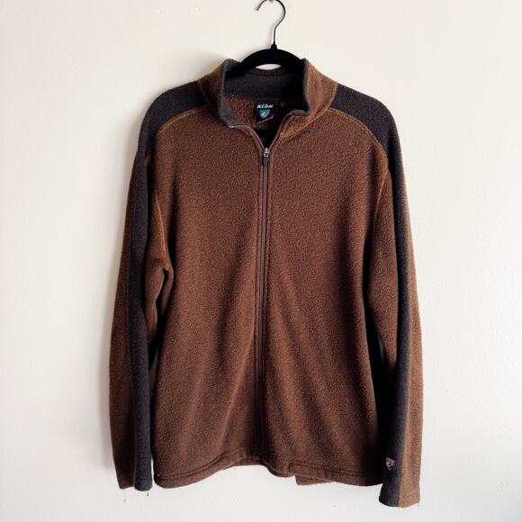 Kuhl Brown Alfpaca Fleece Full Zip Jacket Size Large Gorp Core Outdoor Zip Up - Picture 7 of 7
